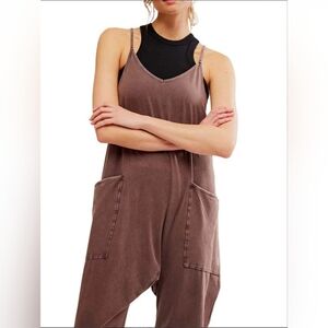 NWOT Urban Outfitters FP Movement Hot Shot Espresso Brown Jumpsuit Onesie, Large